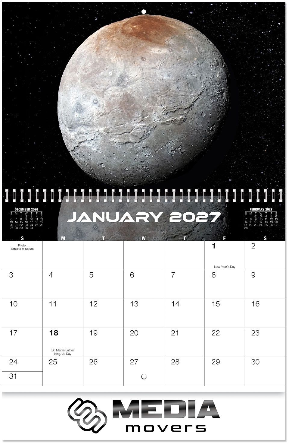 LUXE IMAGES FROM SPACE SPIRAL WALL CALENDAR 12