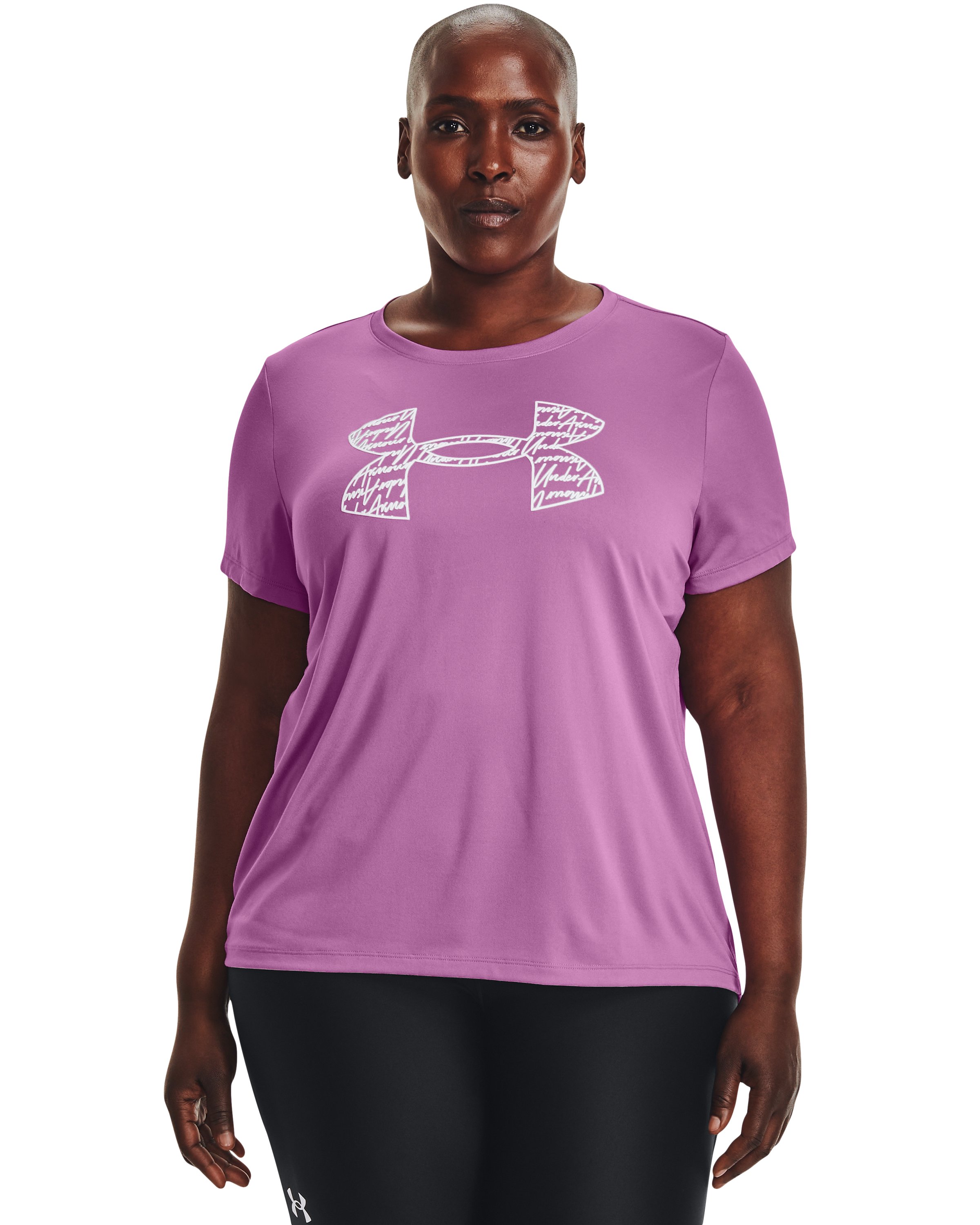 Women's UA Tech Script Logo Short Sleeve  1