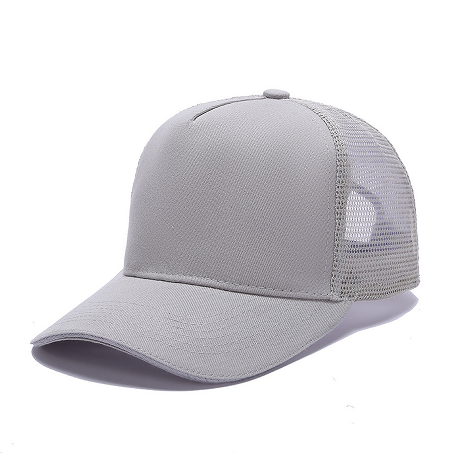 Stock Solid Color Cotton 5-Panel Trucker Cap 13