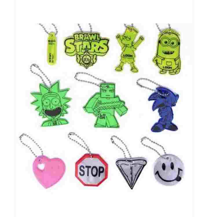 Pvc Custom Shape Reflective Pendant Keychain