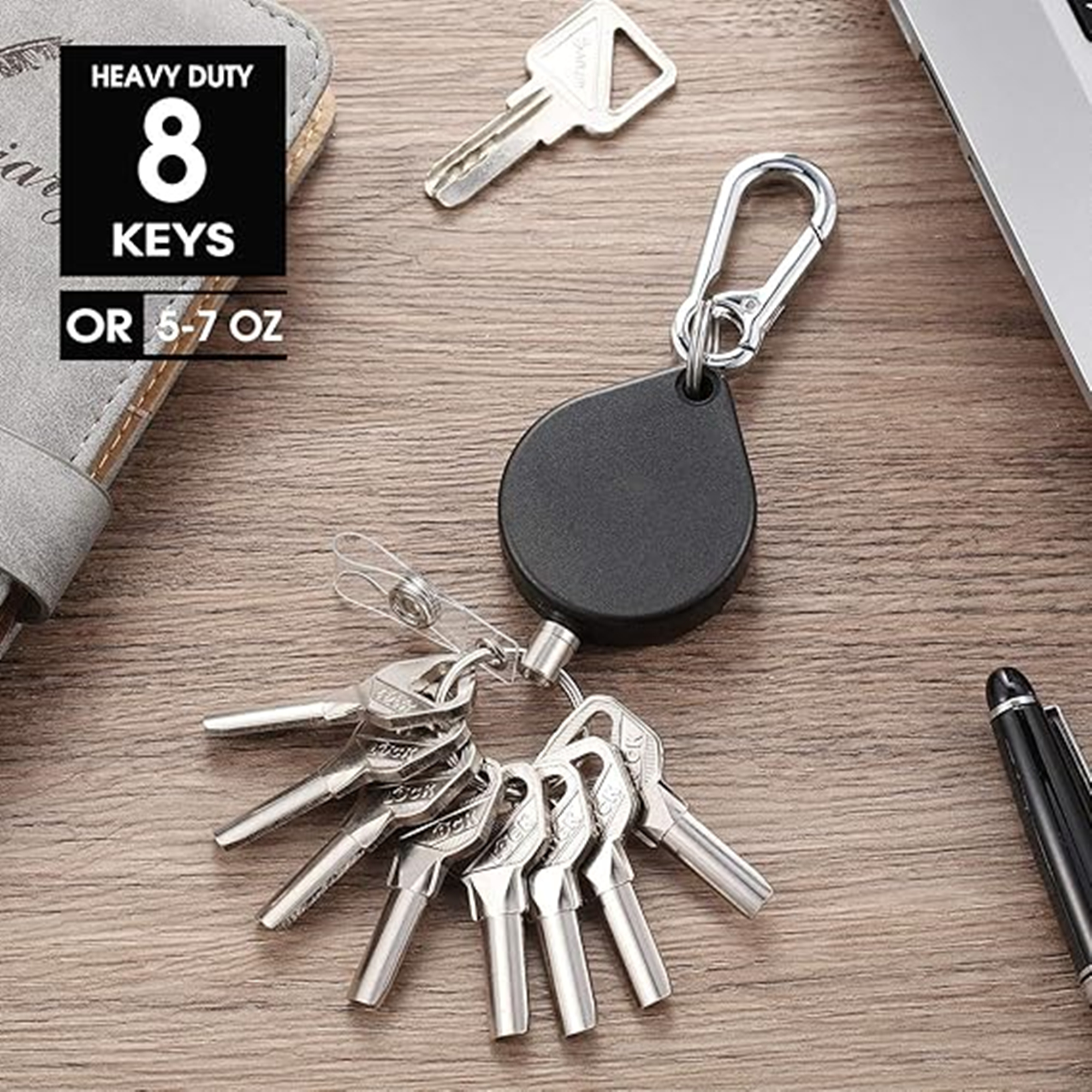 Retractable Badge Holder Reel And Keychain 1