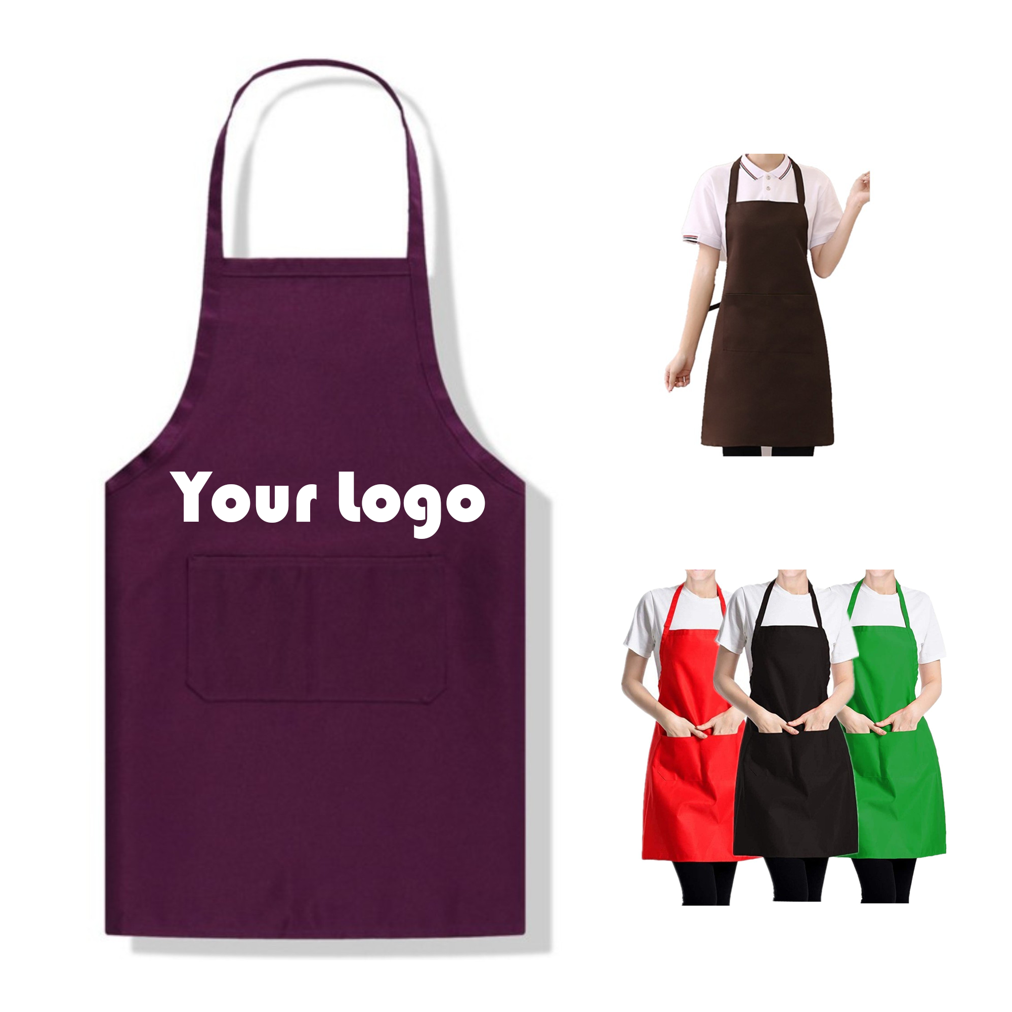 Apron With 2 Pockets For Kitchen Cooking BBQ Painting 4