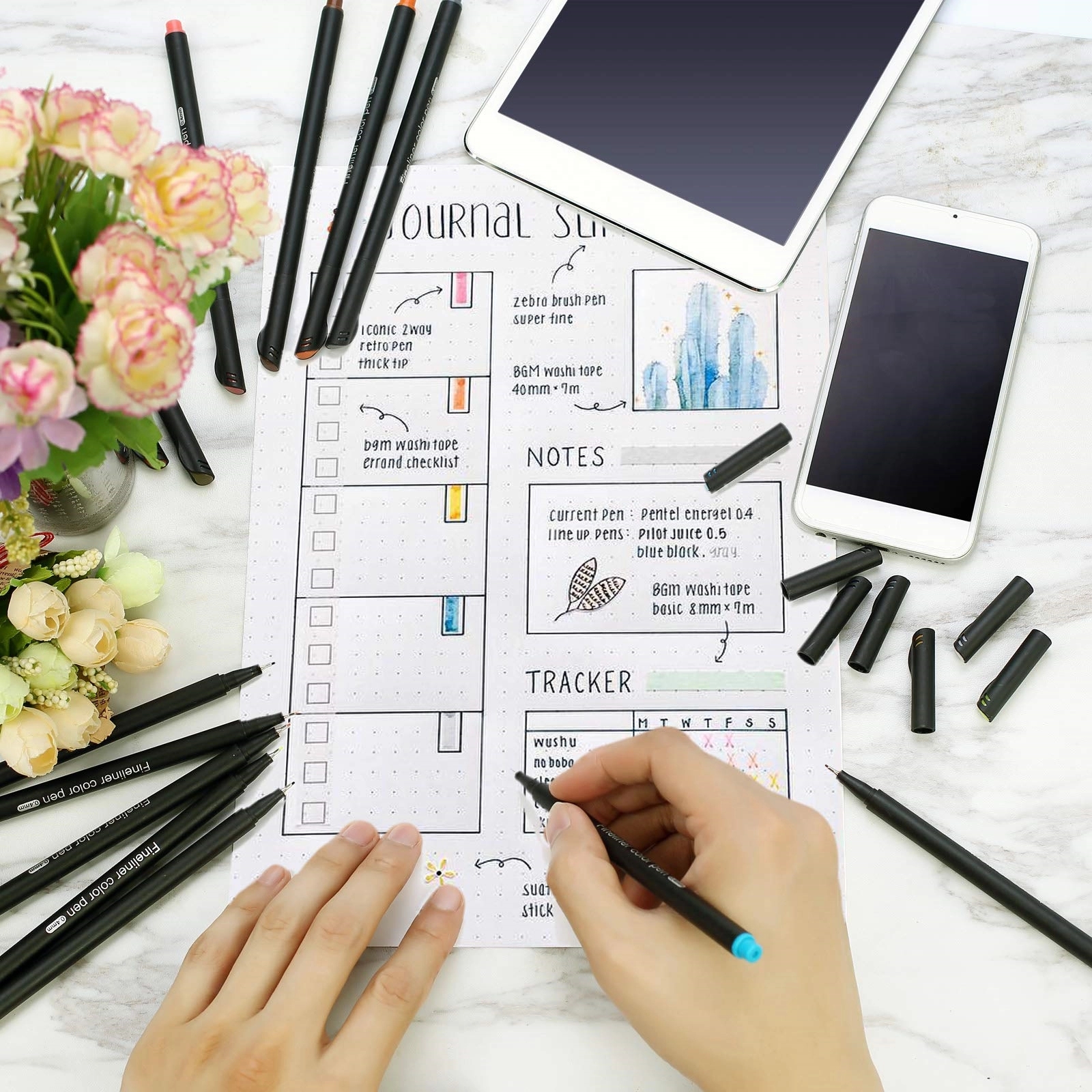 24 Colors Fine Liner Pen Set 7