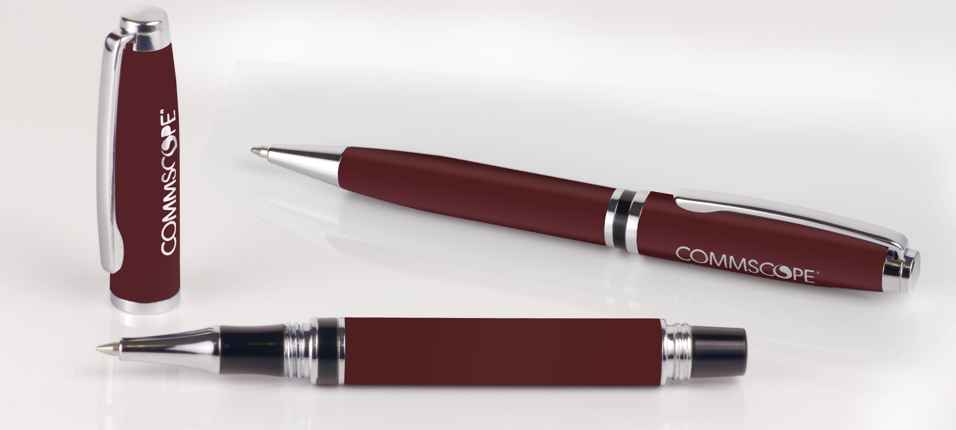 Ispin Twist Action Ballpoint Pen & Screw Off Cap Rollerball Set