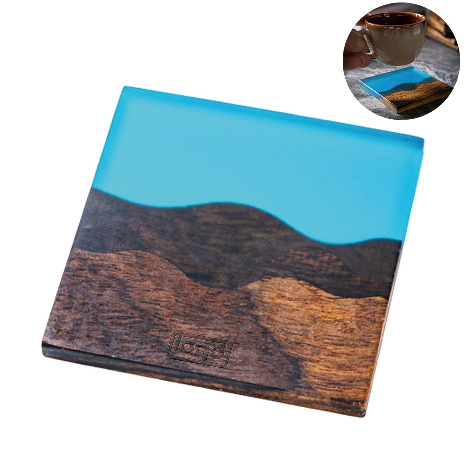 Minimalist Resin & Wood Heat-Resistant Tea Coaster 4