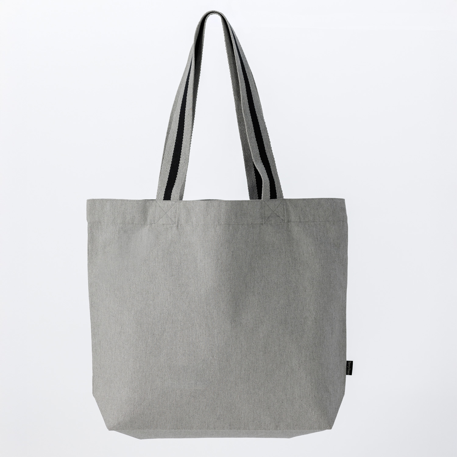 Deluxe Oversized Canvas Tote Bag with Striped Handles, custom tote bag with logo imprint 3