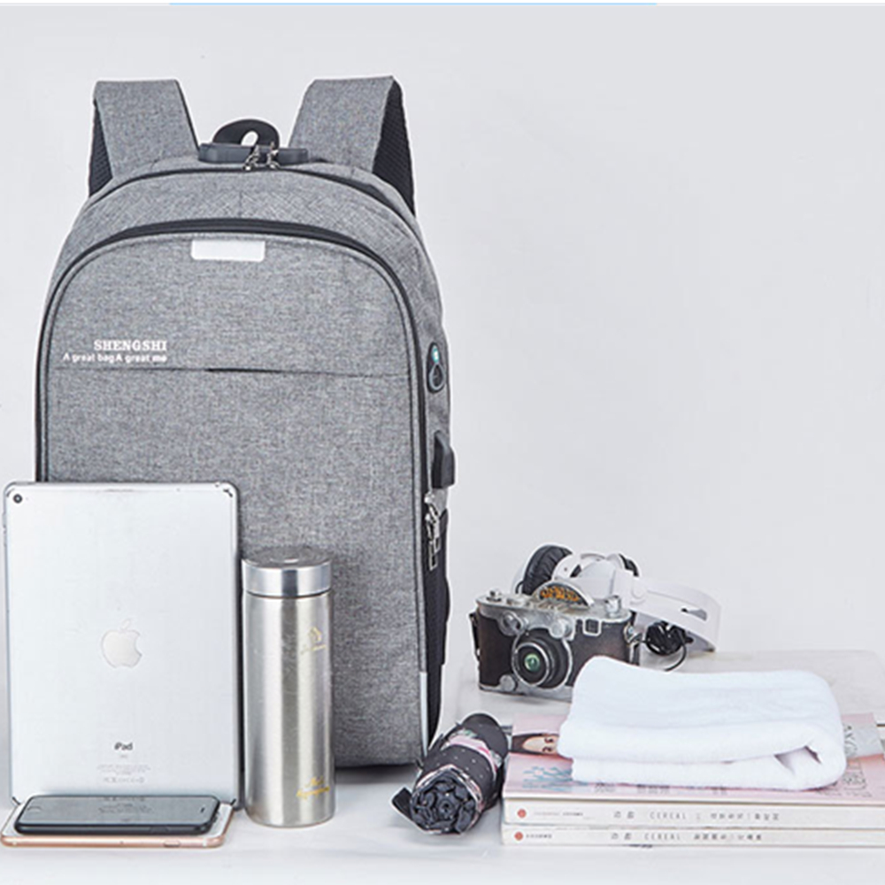 Anti-theft Lock USB Charging Port Laptop Backpacks 5