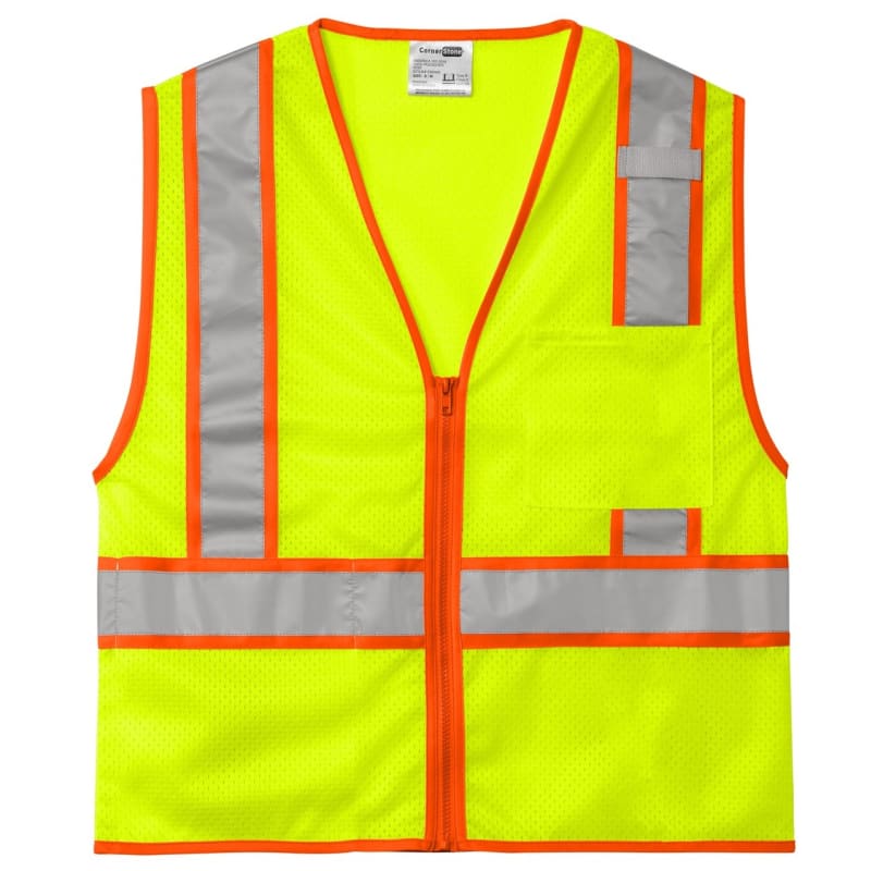 CornerStone ANSI 107 Class 2 Mesh Zippered Two-Tone Vest. 6