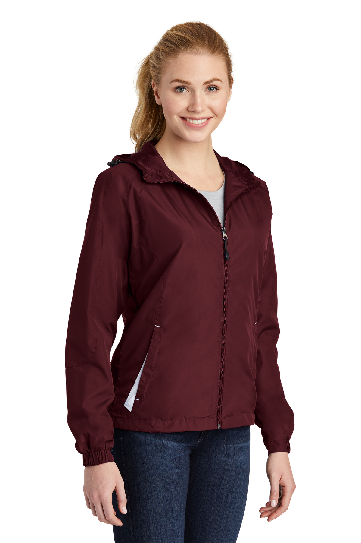 Sport-Tek Women's Colorblock Hooded Raglan Jacket. LST76 30