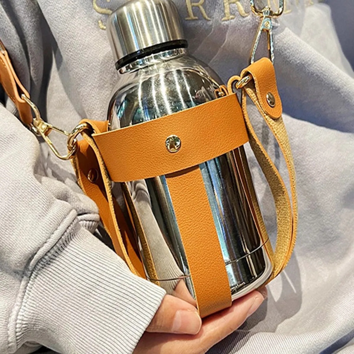Stainless Steel Insulated Bottle With Strap Sleeve 3