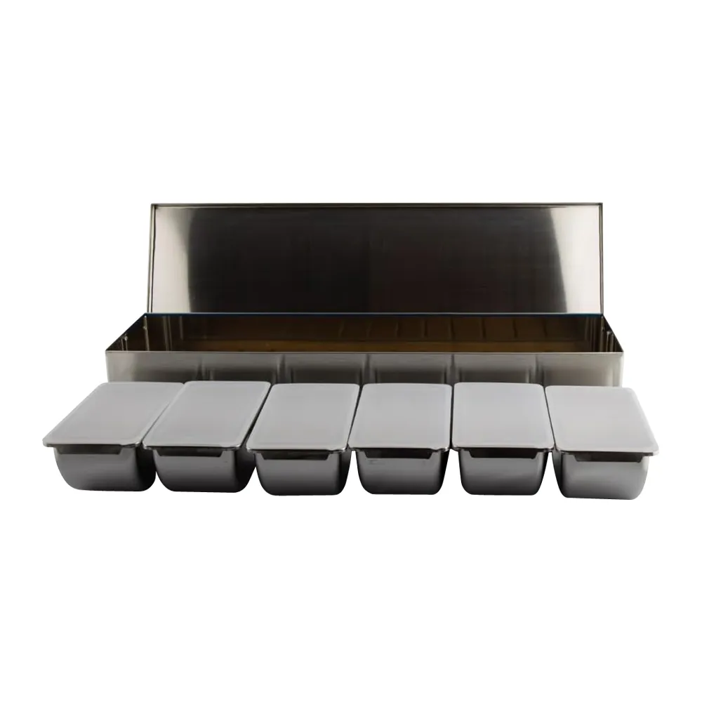 Stainless Steel & Wood Hybrid Condiment Caddy 10