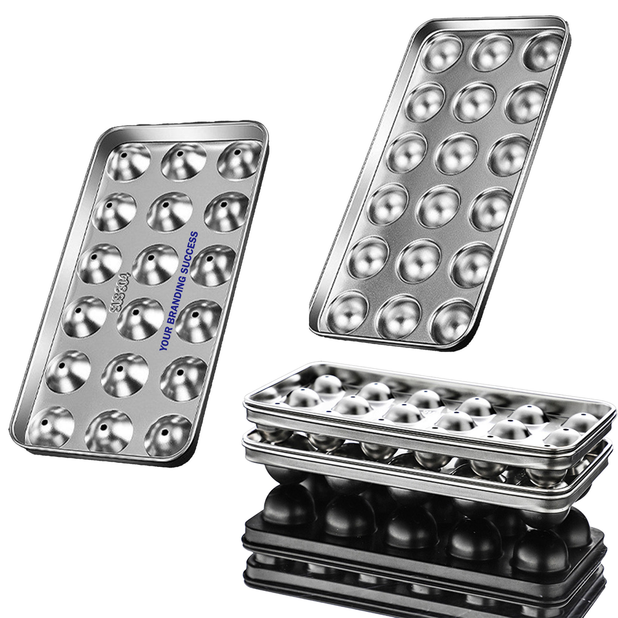 Hotel Metal Ice Cube Maker 304 Stainless Steel Tray 3