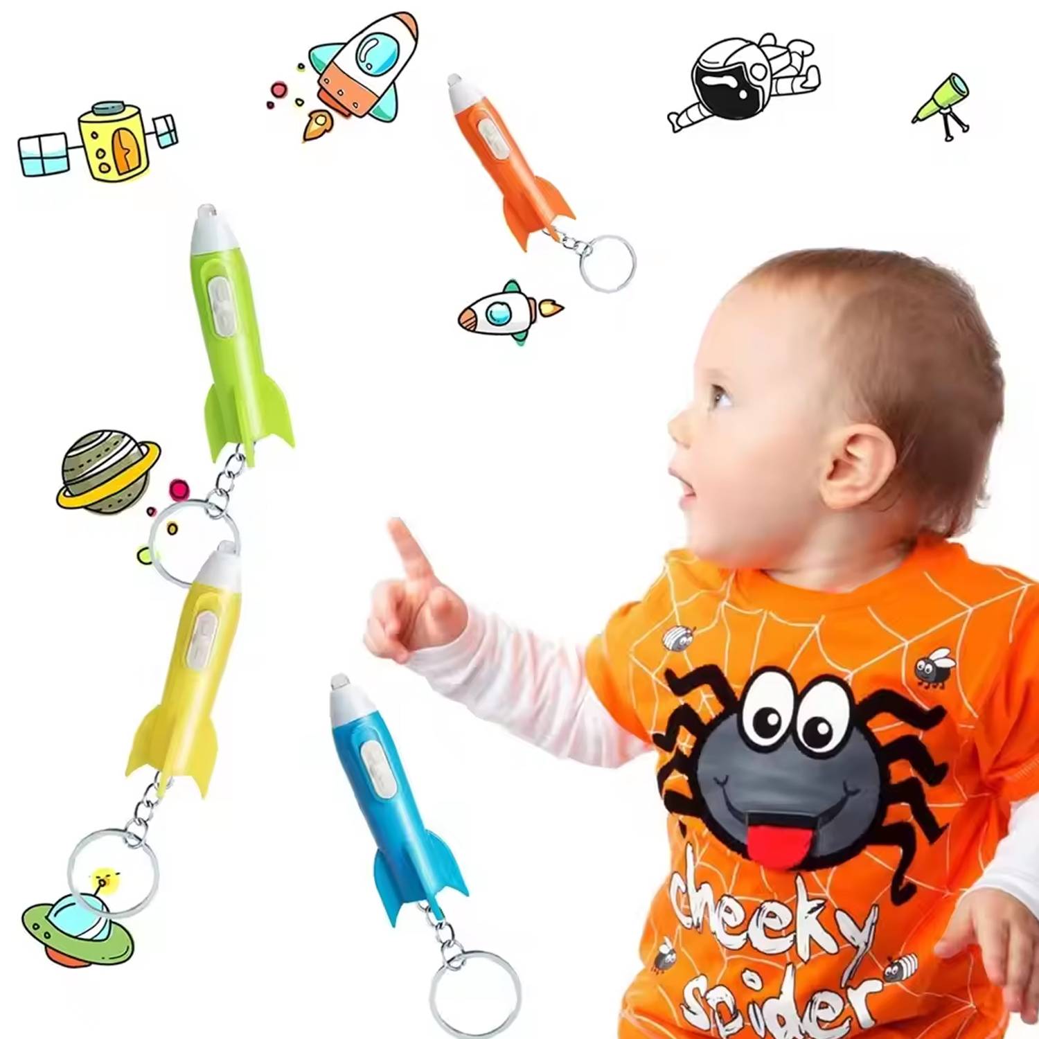 LED Rocket Flashlight Keychain 1