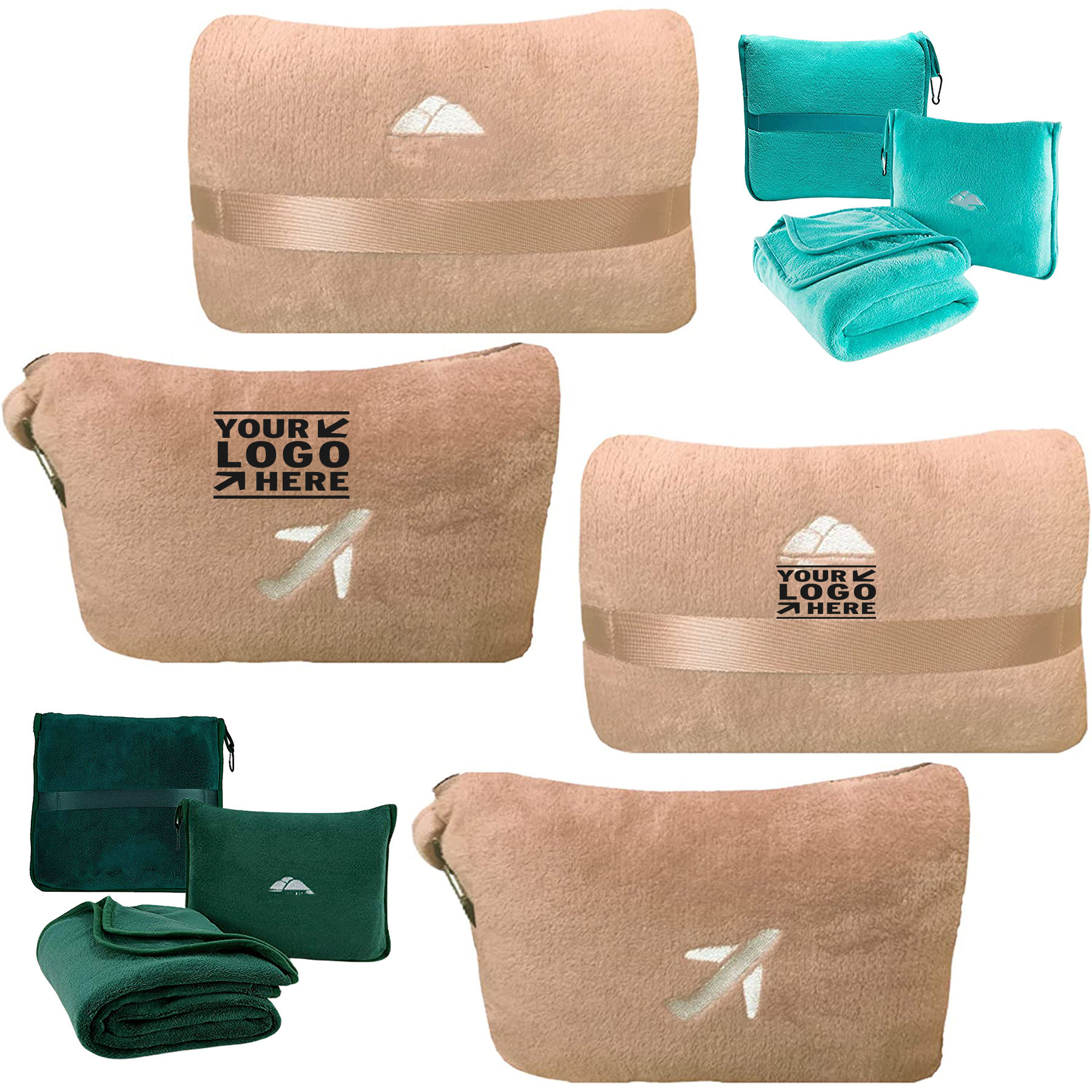 Mini Premium Soft Plush Travel Blanket Pillow 2