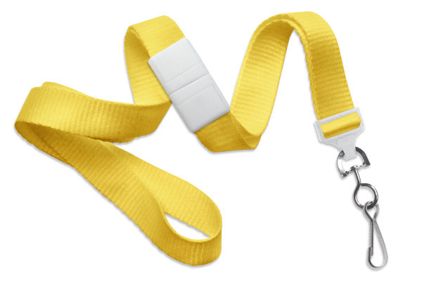 5/8" Blank Breakaway Lanyard w/Swivel Hook (Yellow) 2