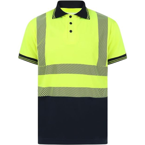 VISIPRO Short Sleeve Reflective Colorblock Safety Polo with 2