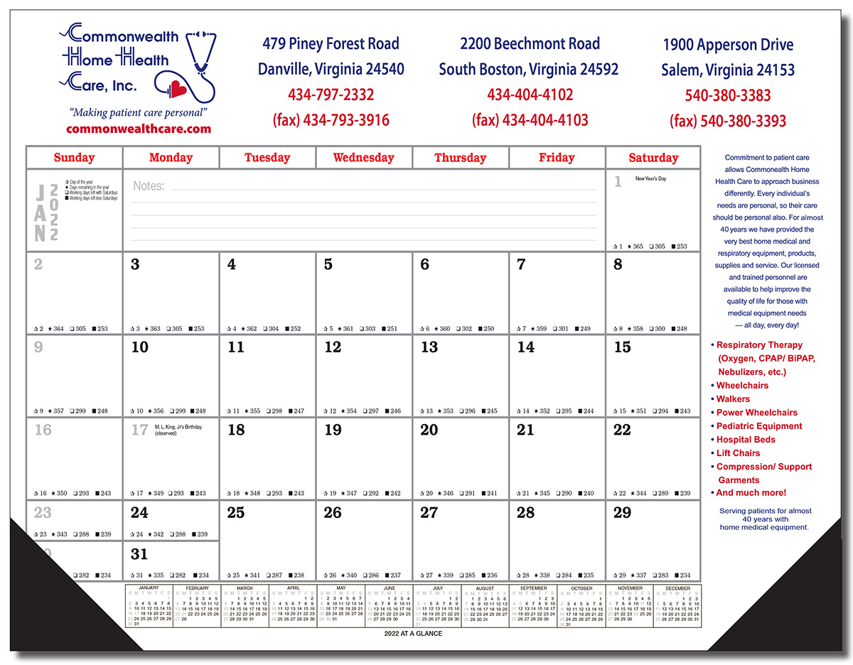 Economy Desk Pad Blotter Calendar 1