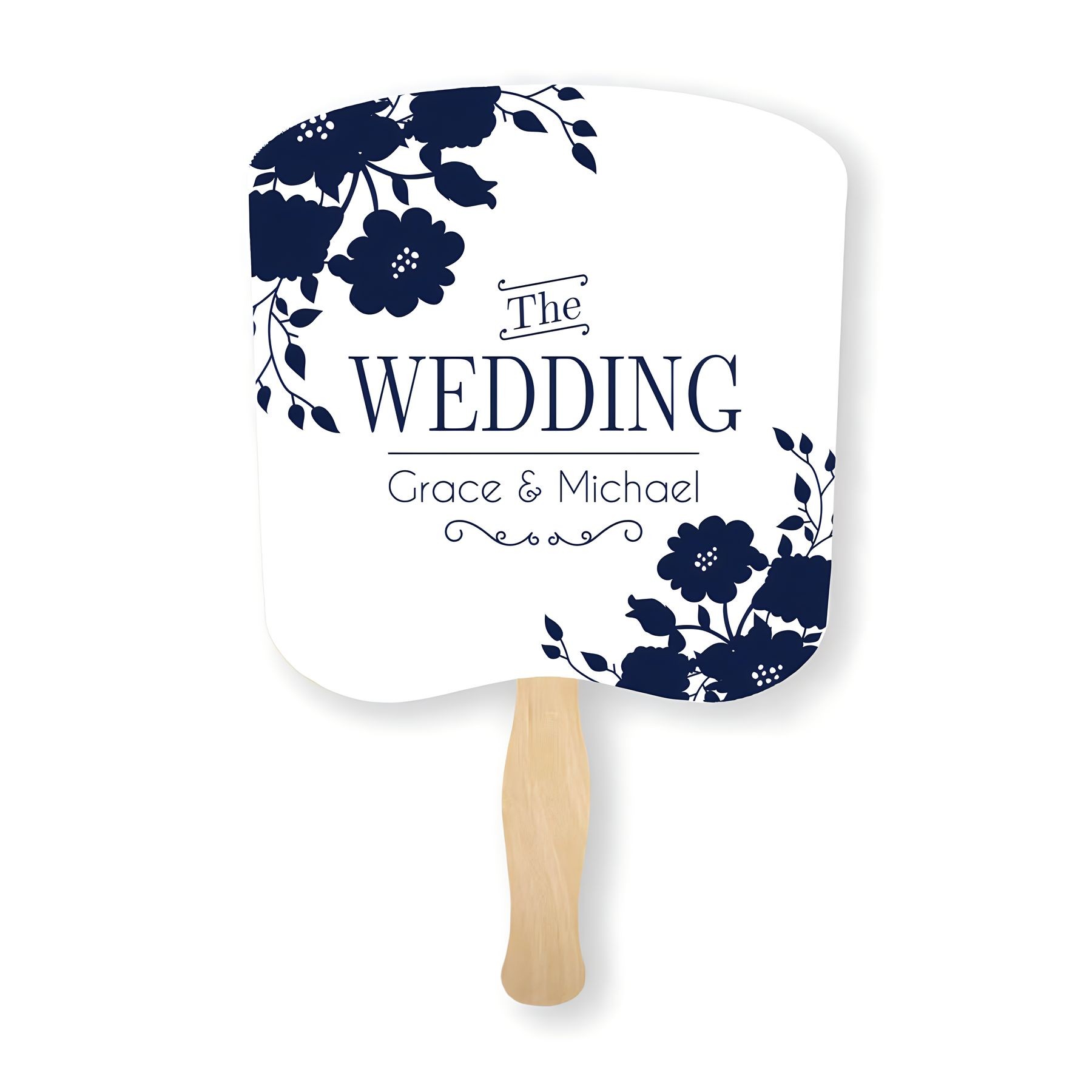 Custom Parlor And Church Hand Fan With Wooden Handle 12