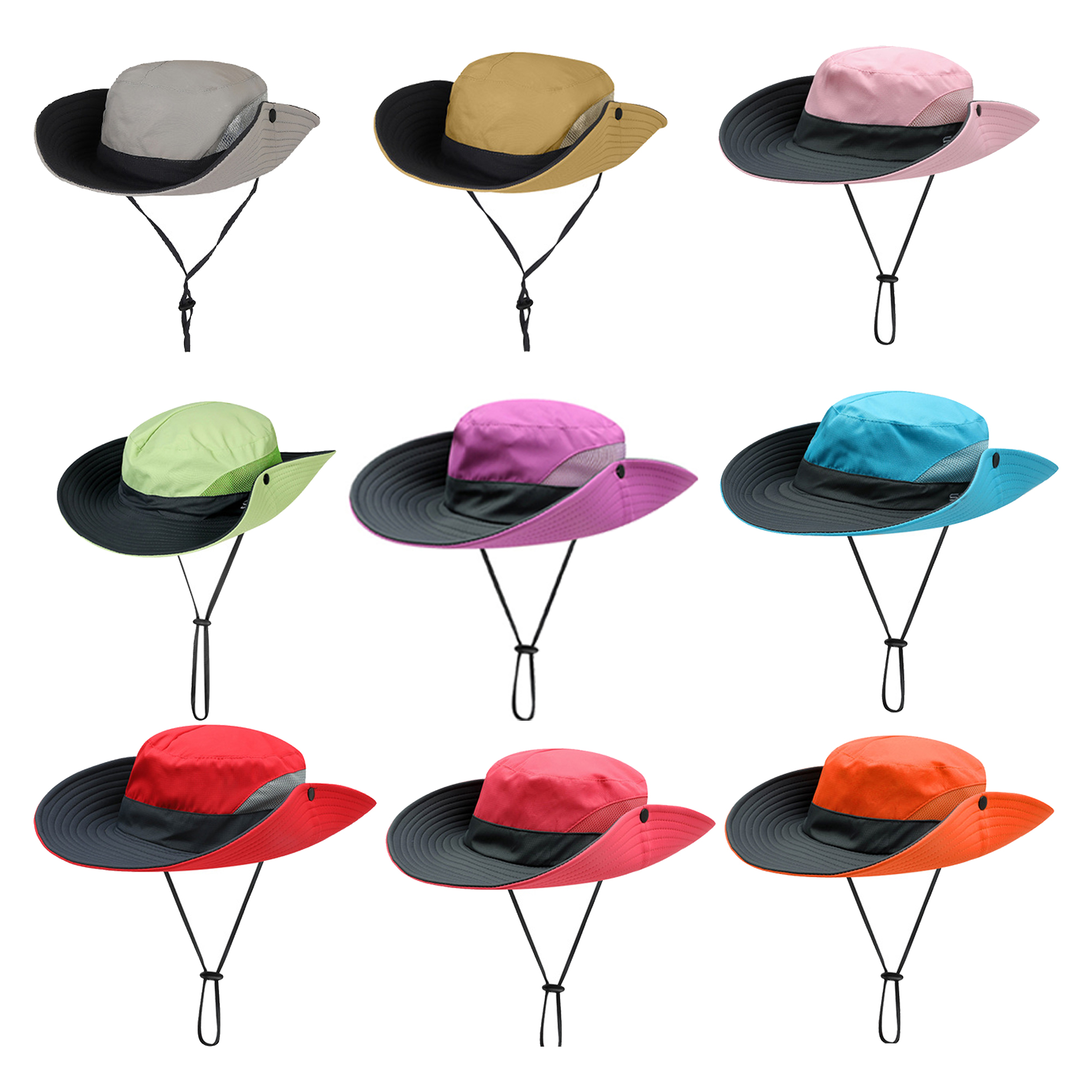 UV Protect Wide Brim Sun Mesh Ponytail Hole Hats 2