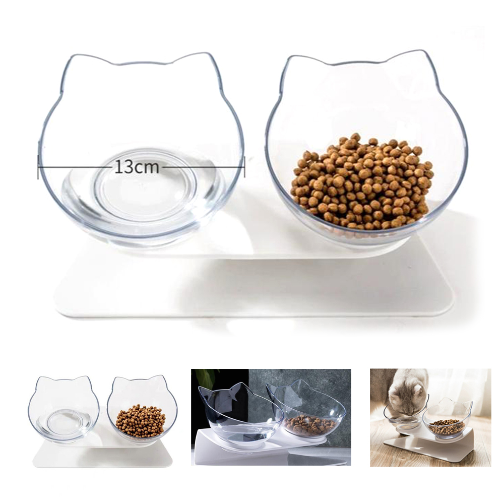 Transparent Non-Slip As & Abs Double Pet Bowl 2