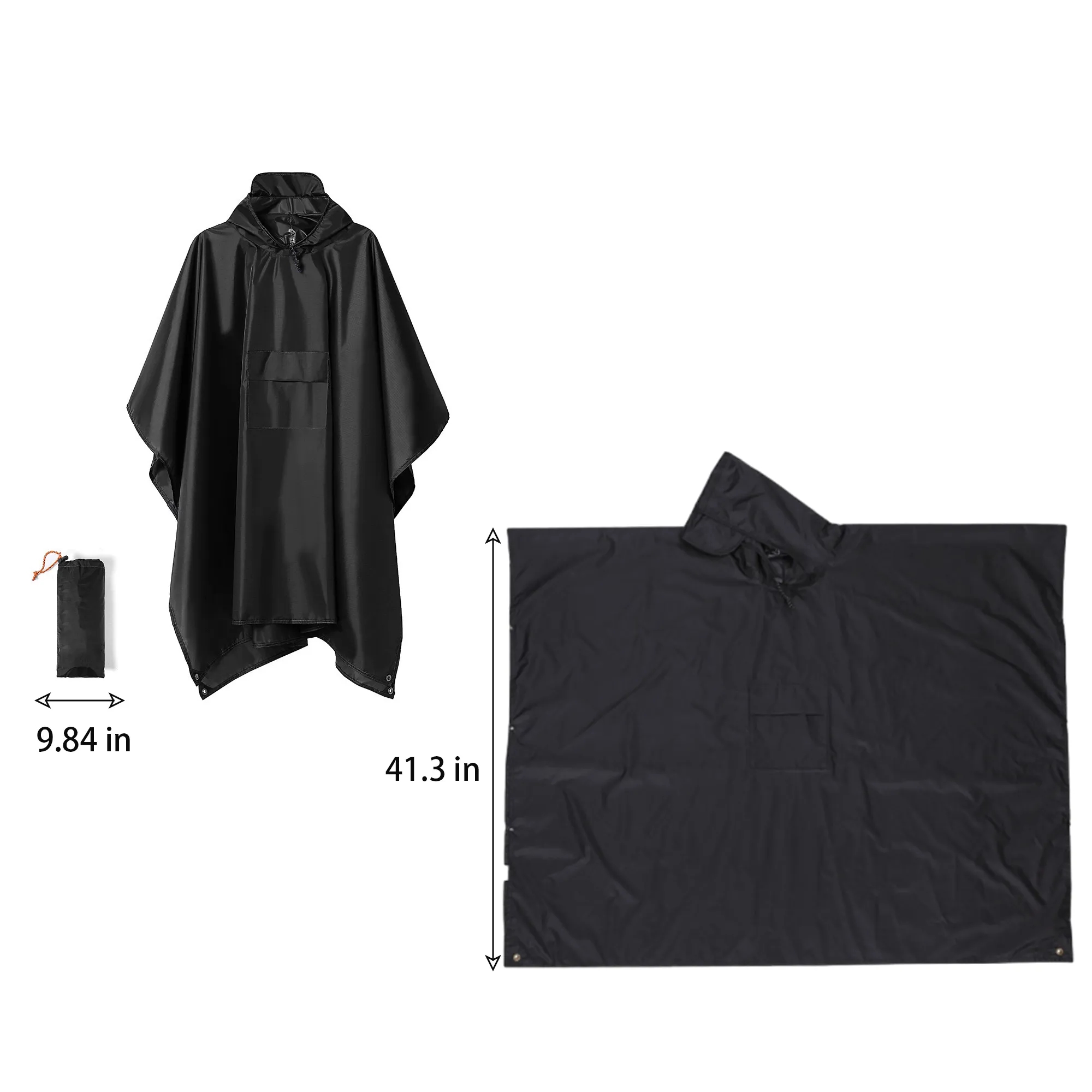 Multi-function 3 in 1 Hooded Waterproof Rain Poncho 5