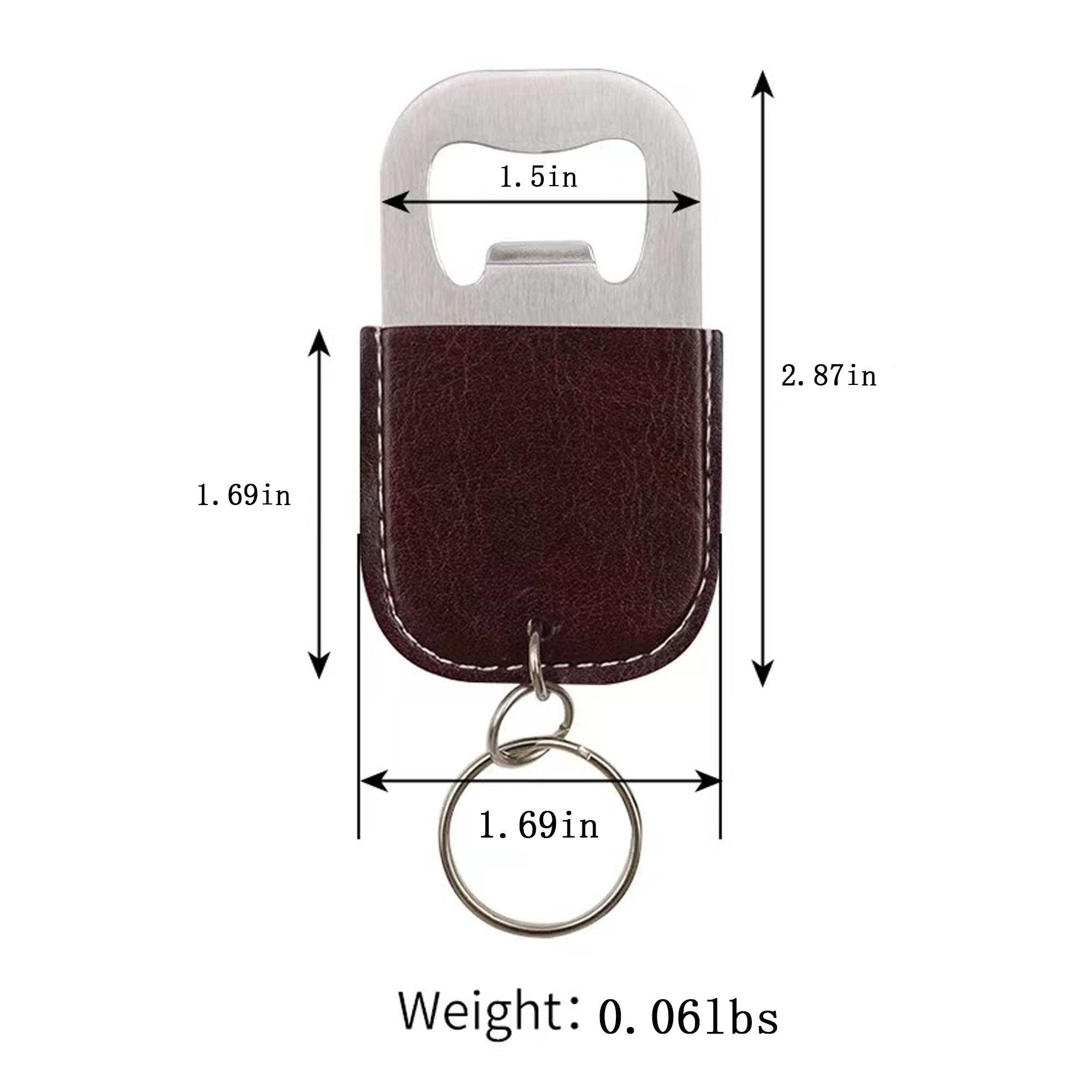 Stylish PU Leather Keychain Beer Opener 4