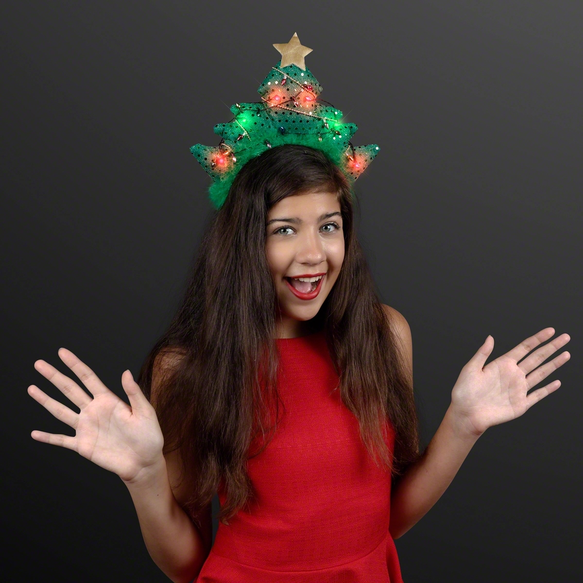 LED Sparkling Christmas Tree Headband 2