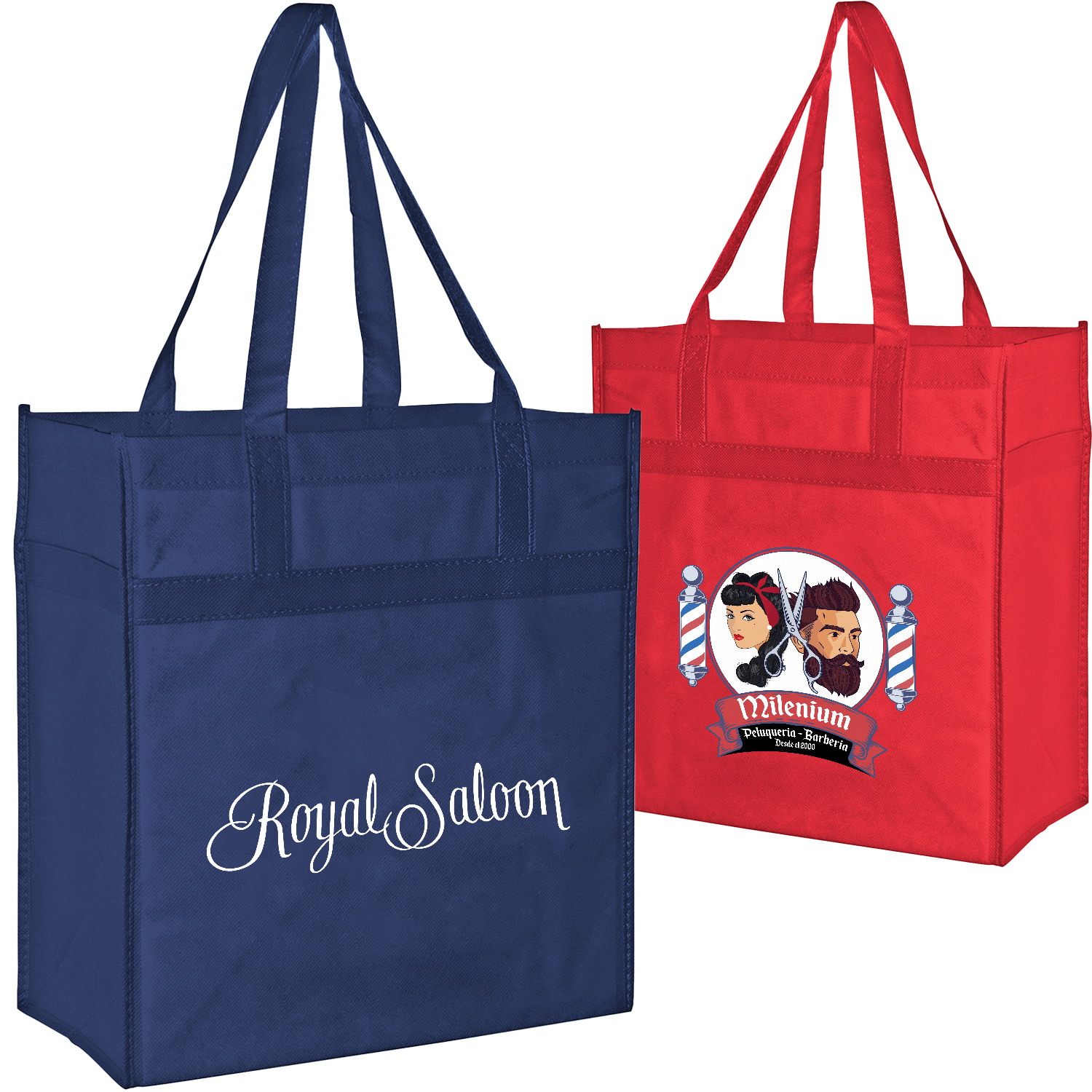 Heavy Duty 100GSM Non-Woven Grocery Tote Bag w/ Gusset (13" x 14" x 7") 2