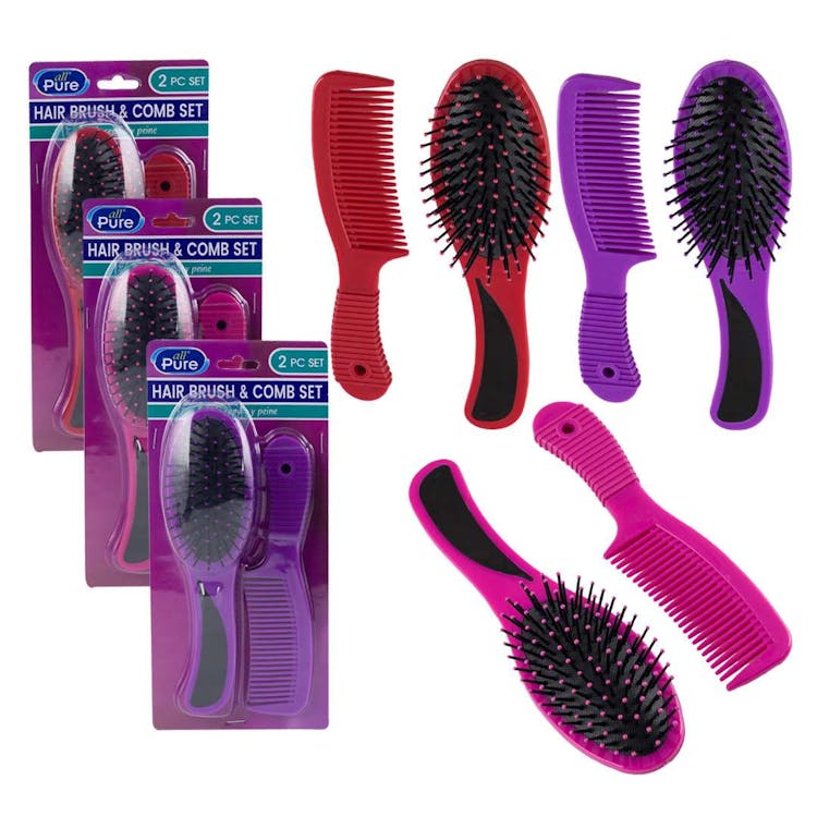 Hairbrush and Comb Sets Assorted - 8.4" 1