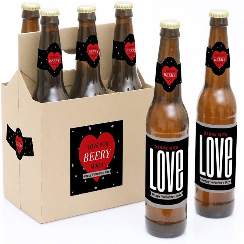 6 Bottle Cardboard Holder with Handle for Beer Drinks 2
