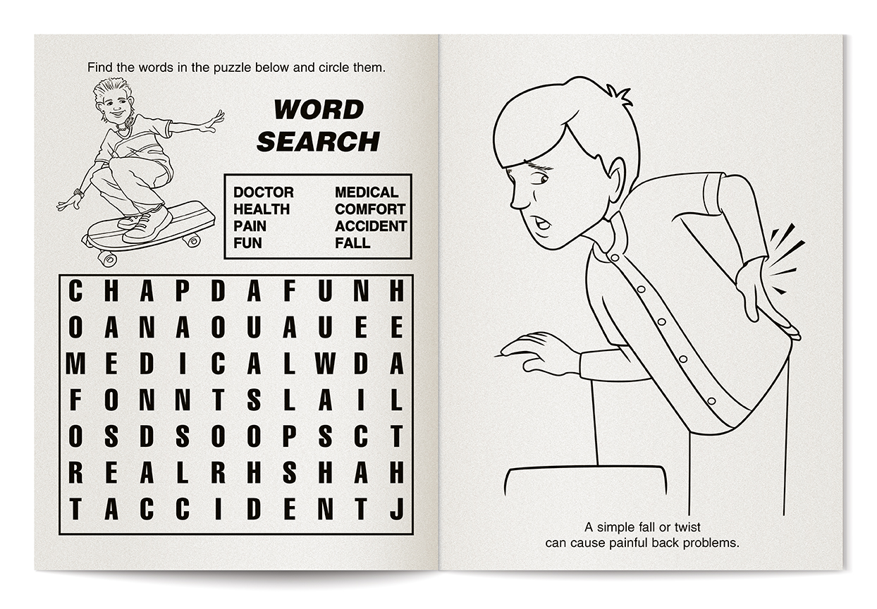 COLORING BOOK - A Visit to the Chiropractor Coloring & Activity Book 3