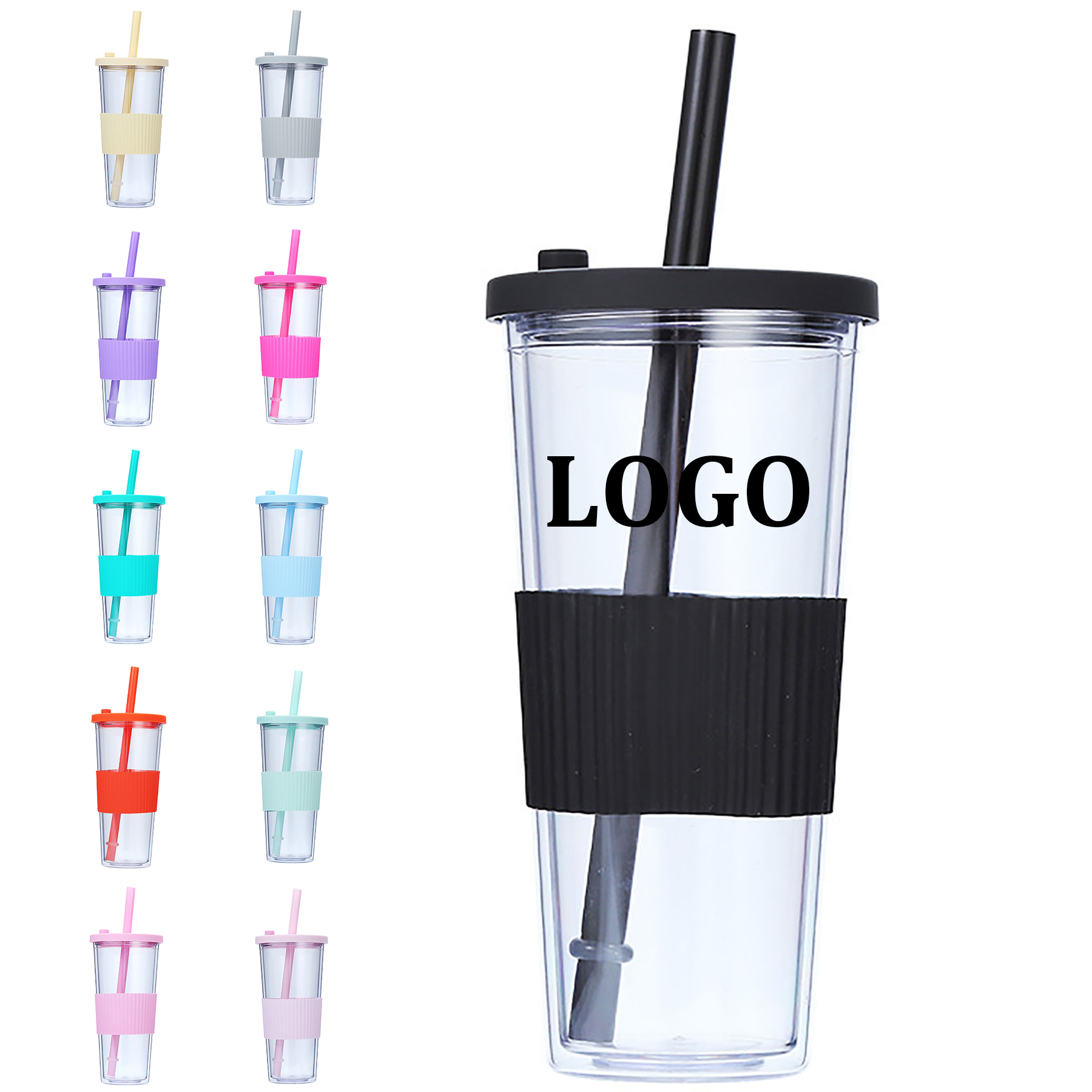 24 oz. Reusable Clear Plastic Cup 12