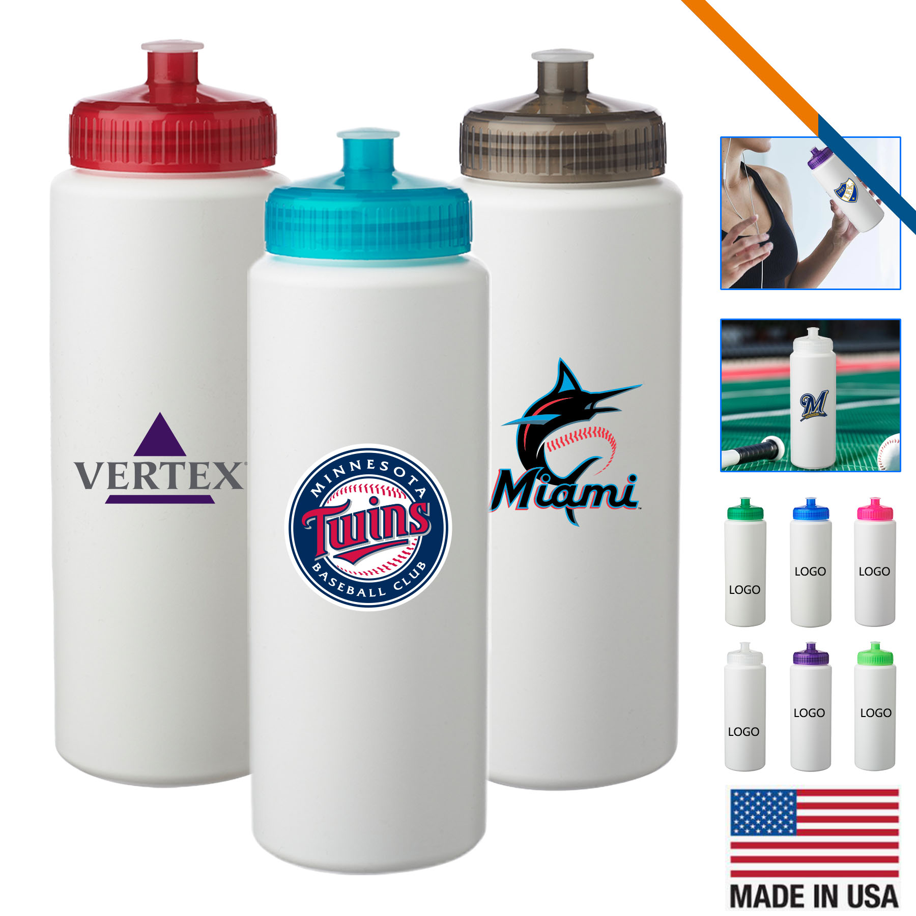 Meris Plastic Sports Bottle - 32 OZ. 6