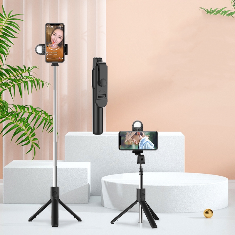 Retractable Tripod Bluetooth Selfie Stick with Fill Light 2