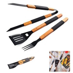 Wood Non-Stick Grilling Tool Set 3