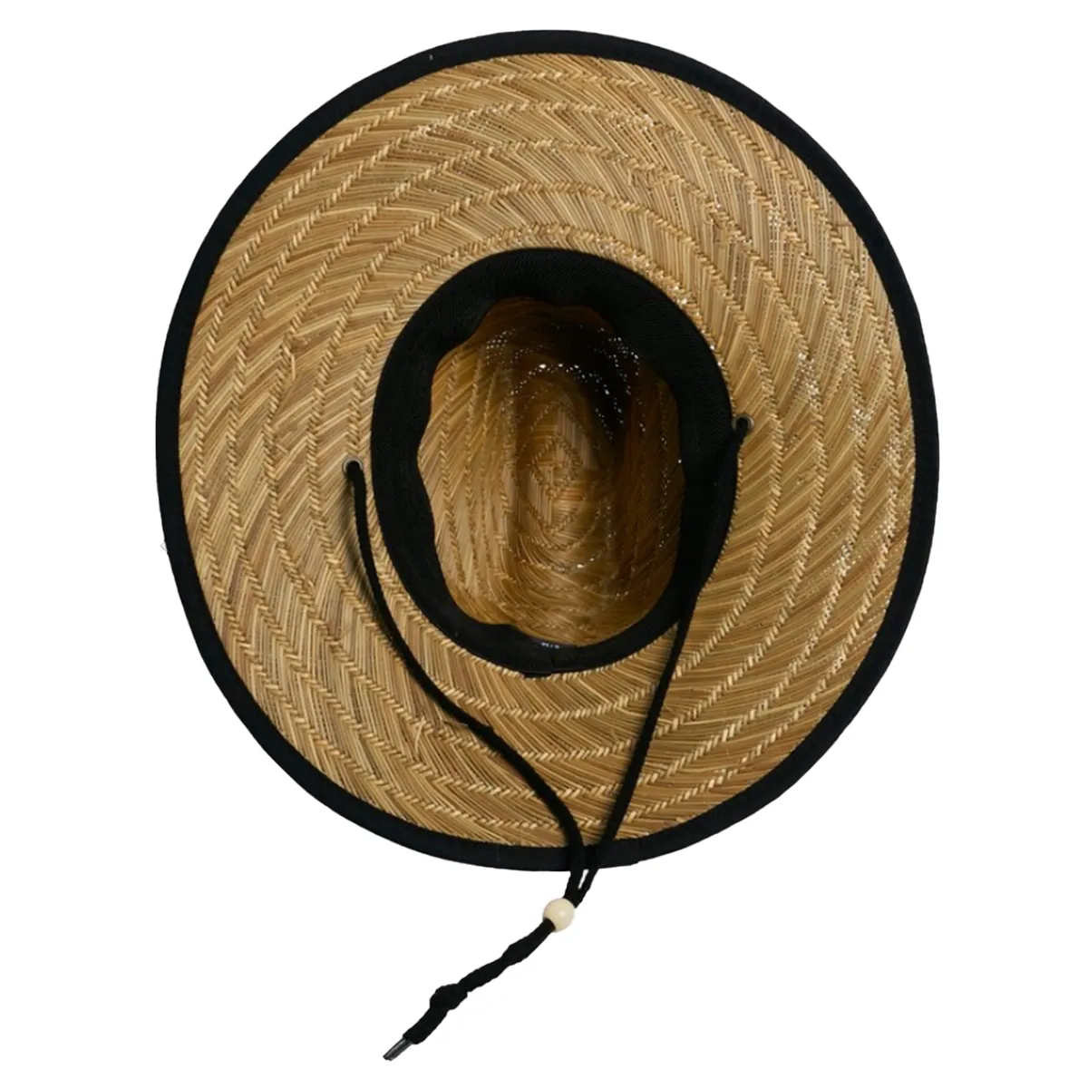 Center-Dent Printed Fabric Durability Wide-Brimmed Straw Hat 4