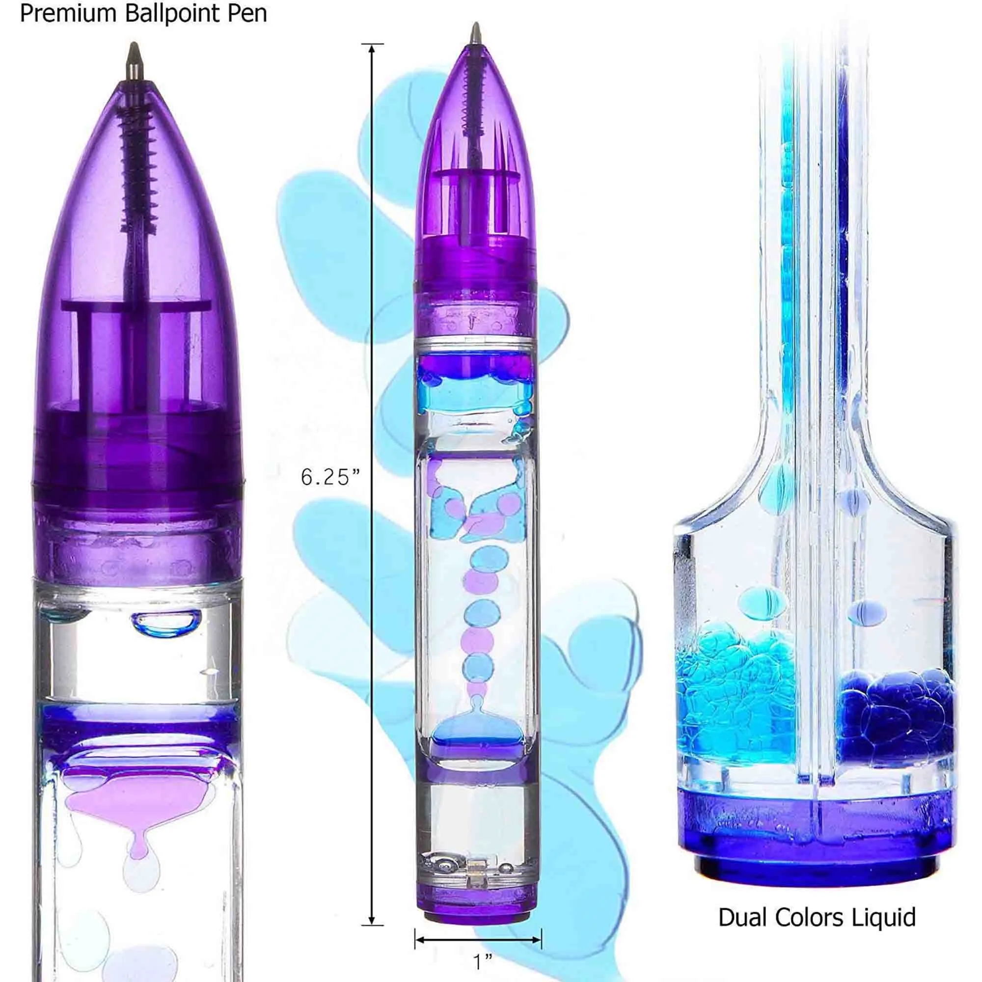 Multi Colored Liquid Motion Bubbler Pen 3