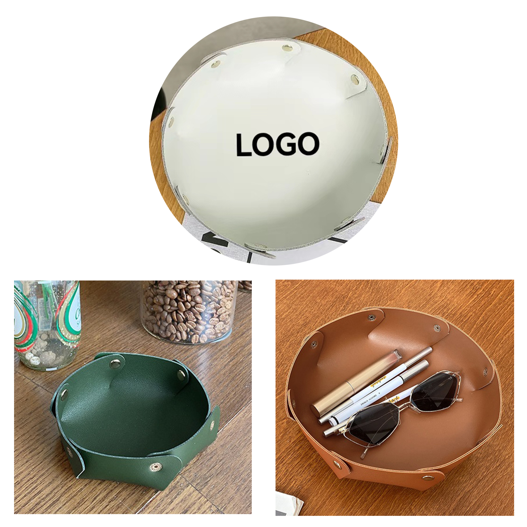 Foldable Leather Storage Tray 2