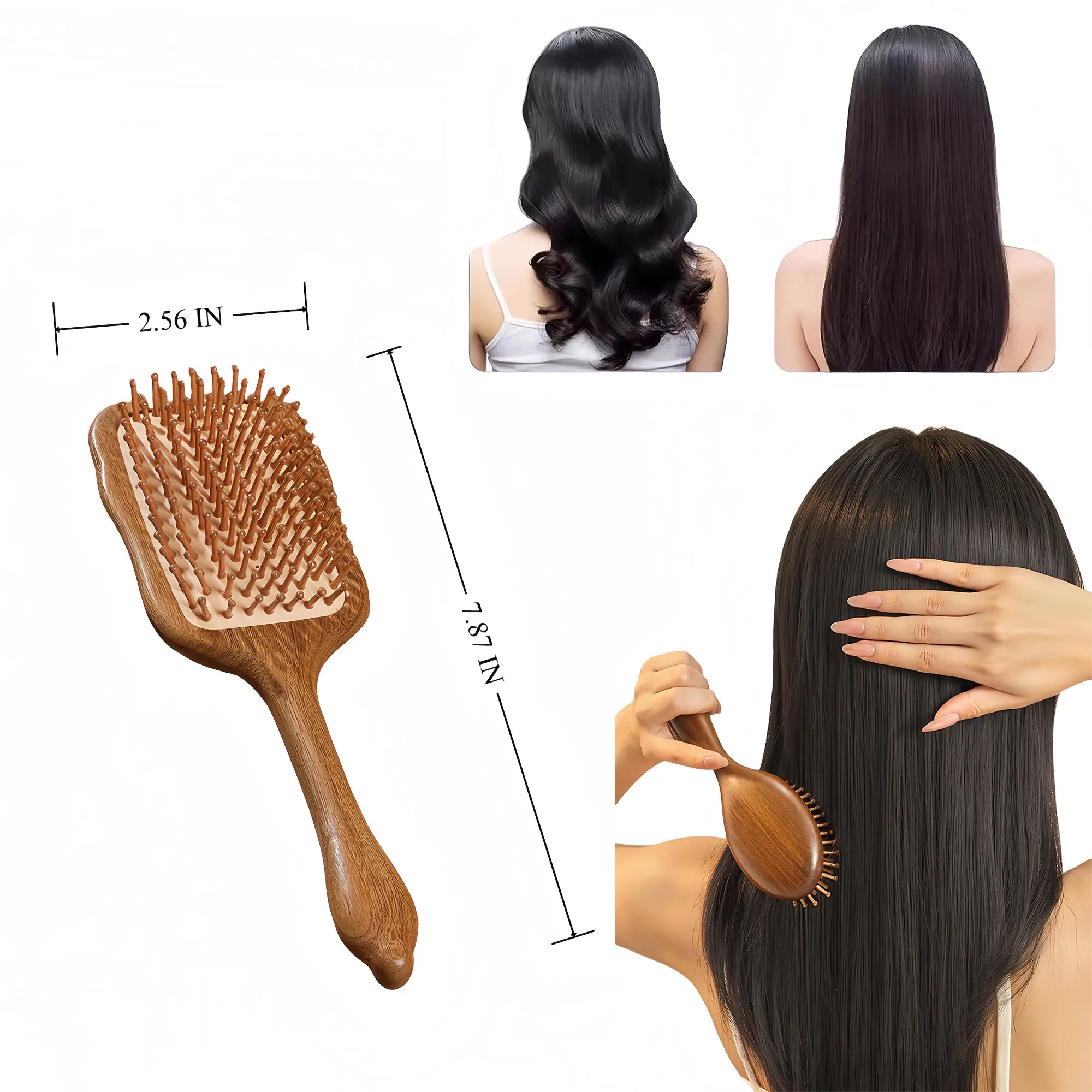 Premium Sandalwood Air Cushion Hairbrush For Scalp Massage 2