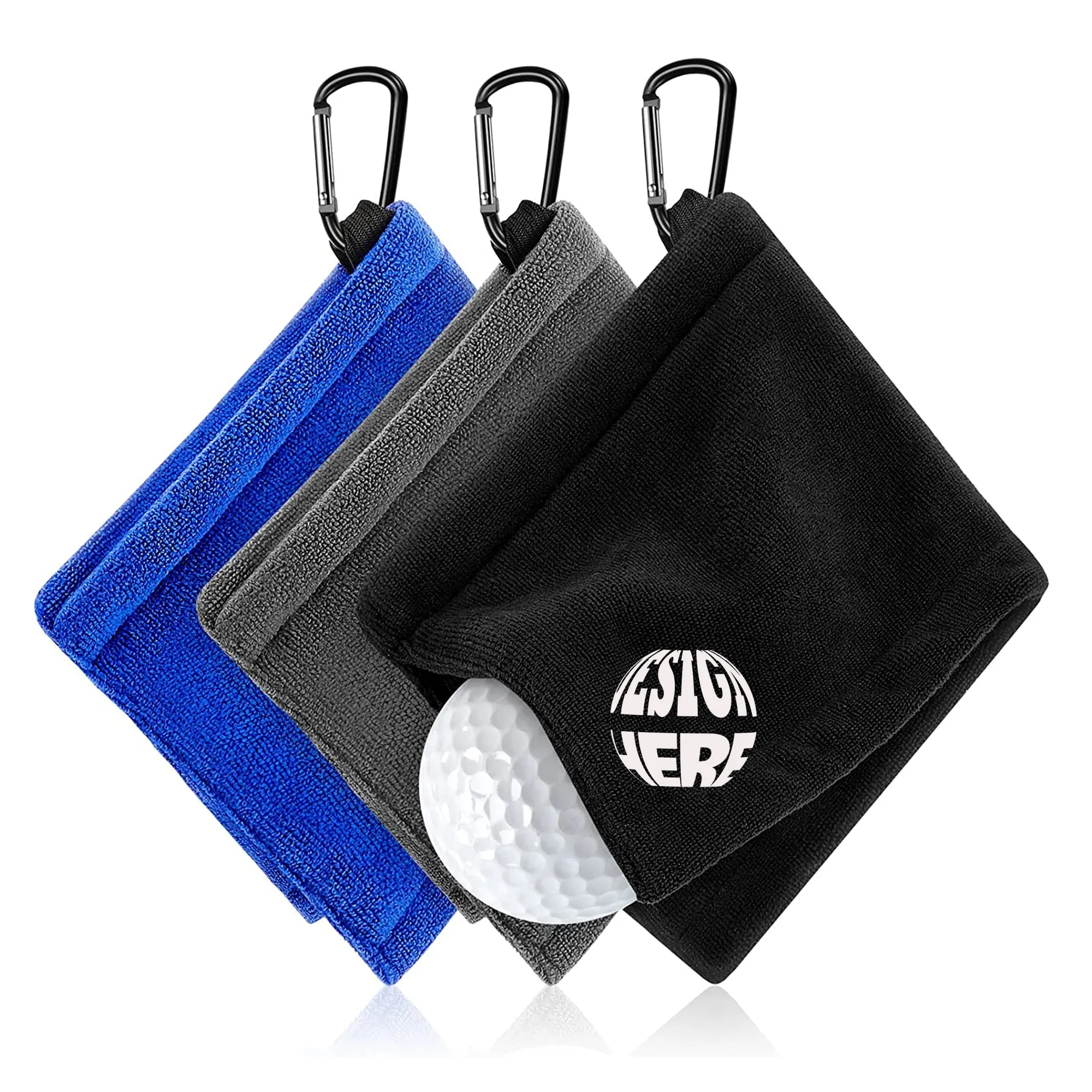 Golf Wiping Towel With Carabiner 2