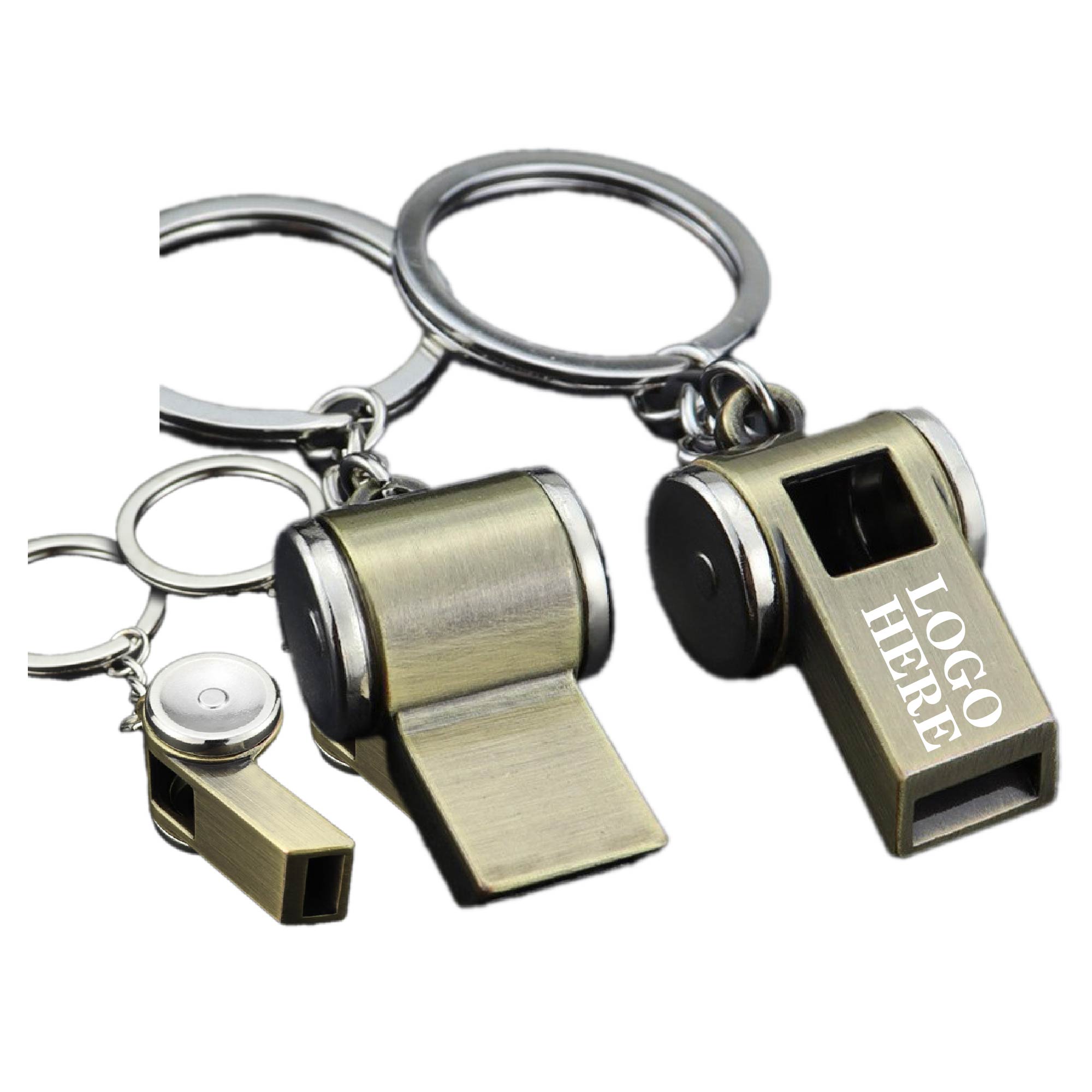 Metal Sound Whistle Keychain 1
