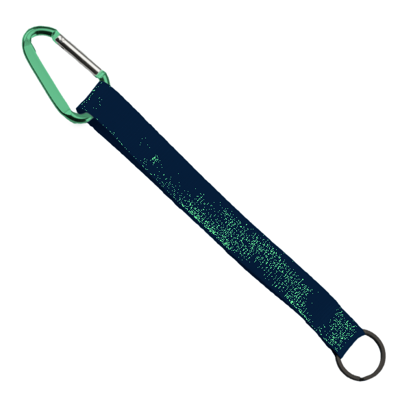 3/4" Sewn Polyester Keychain with Metal Split-Ring and Carabiner 82