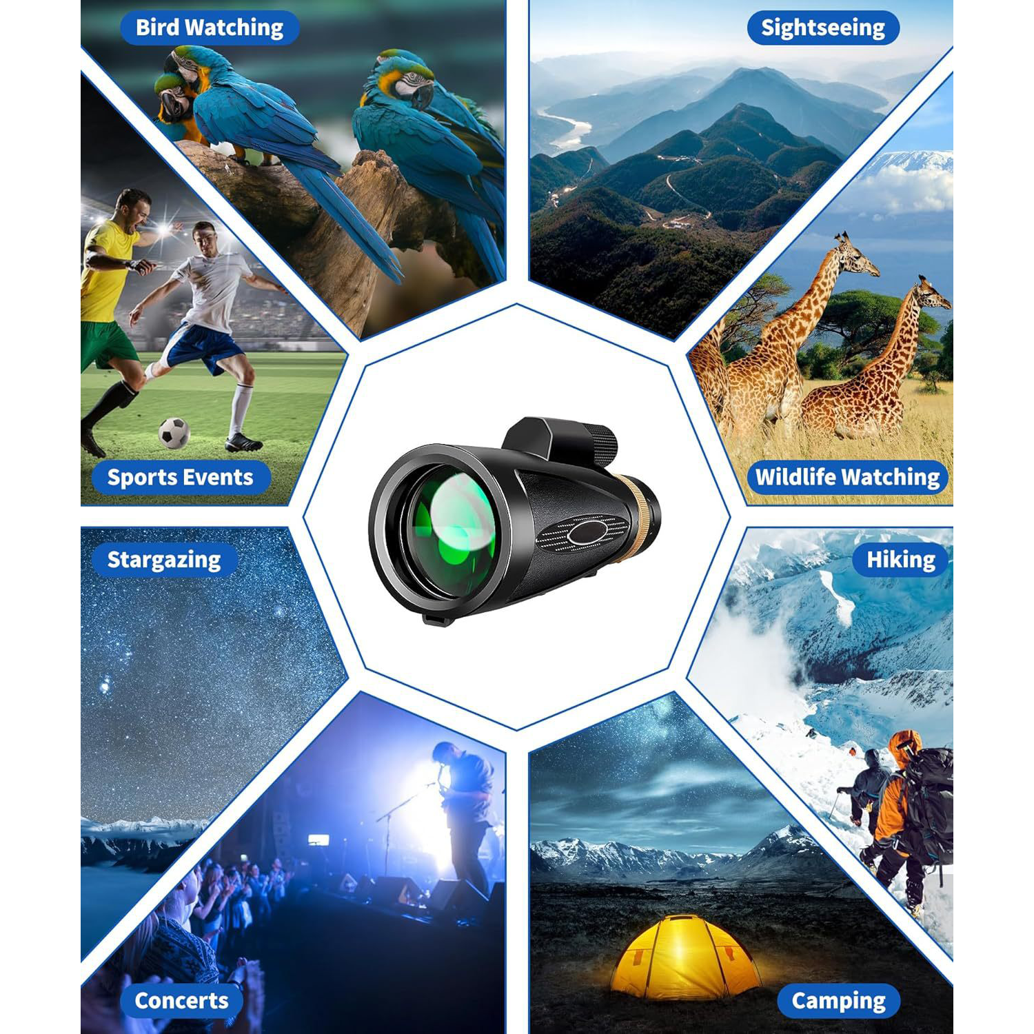 Monocular Telescope w/ Smartphone Adapter Tripod 2