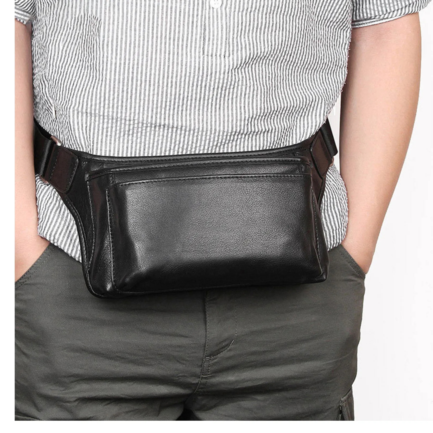 Leather Wearable Chest bag foe man 6