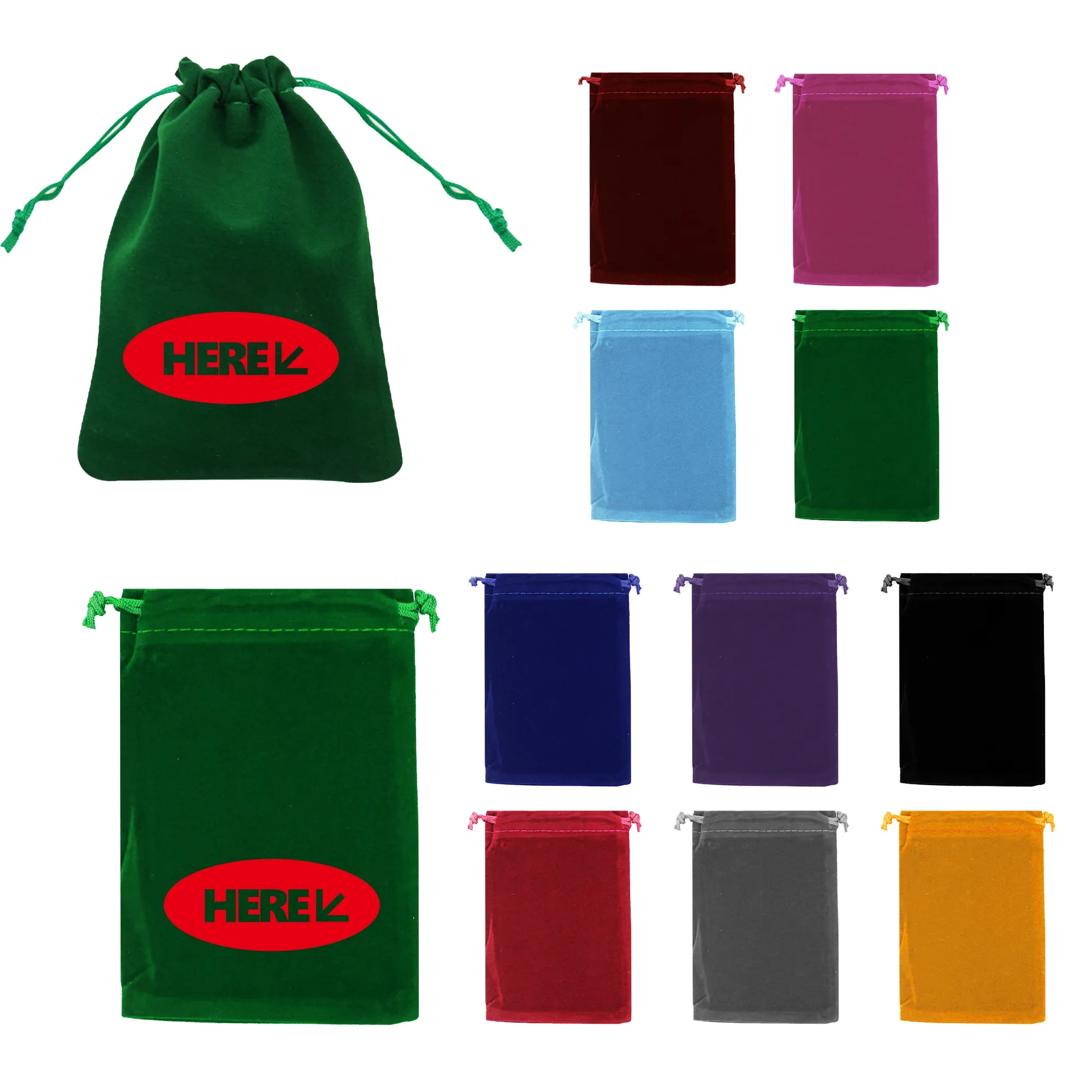 MOQ 100pcs Velvet Drawstring Gift Bag 3
