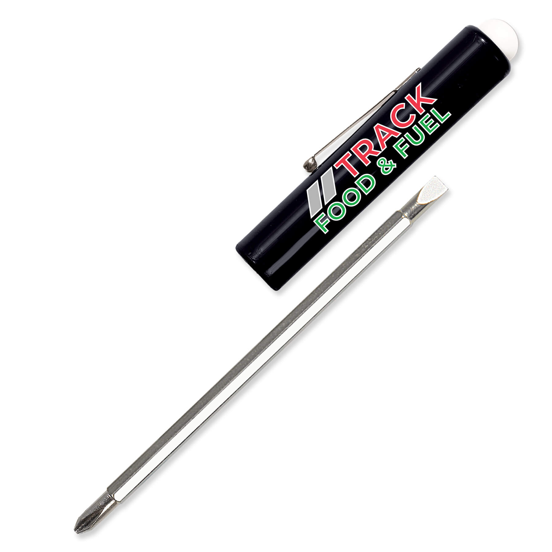 Jumbo Pocket Screwdriver Reversible Flat Blade + Button 29