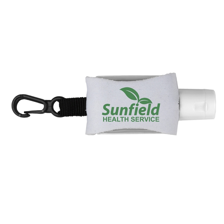 "SanPal Sleeve" .5 oz Hand Sanitizer Antibacterial Gel in Clip-On Neoprene Sleeve Cover 10