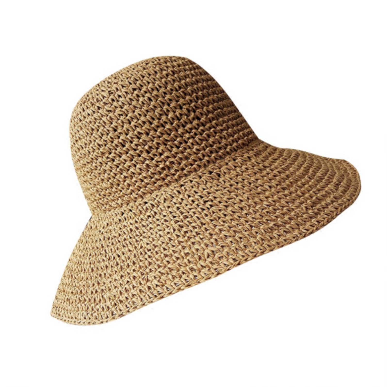 Wide Brim Crochet Foldable Fisherman Vacation Hat for Women 4