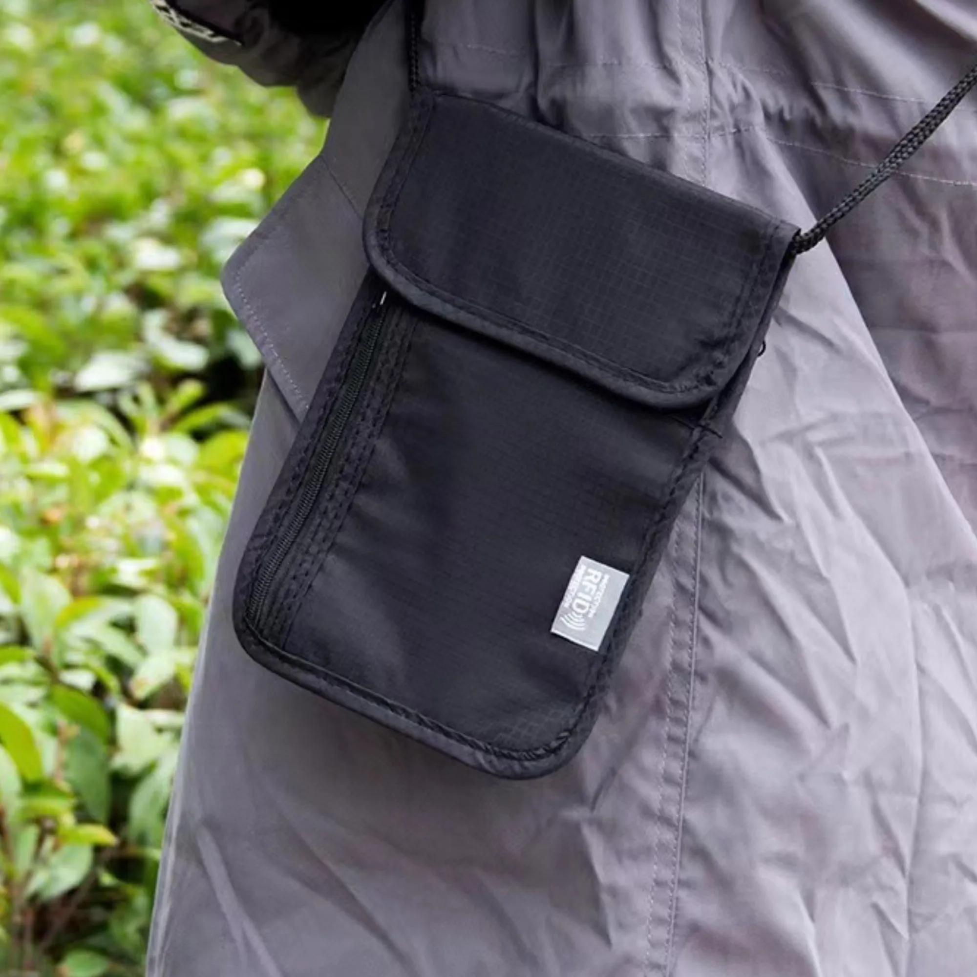 Travel RFID Blocking Pouch Neck Strap Passport Holder Wallet 2