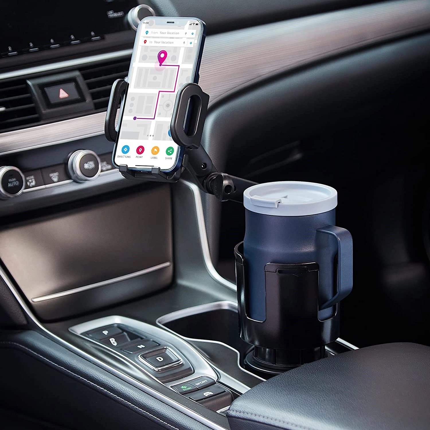 Car Cup Holder With Phone Mount 3